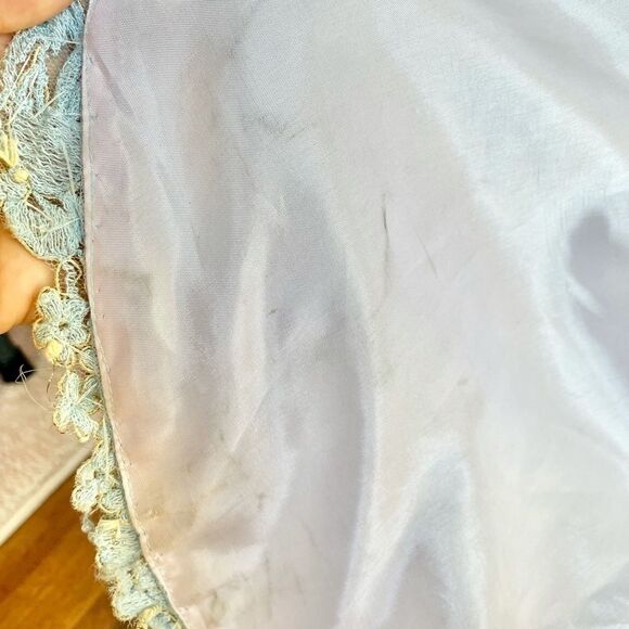 Jovani Baby Light Blue Gold Corset Slit Strapless Gown - Picture 10 of 12